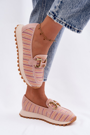 Pink slip-on sneakers with golden details GOE TT2N4081