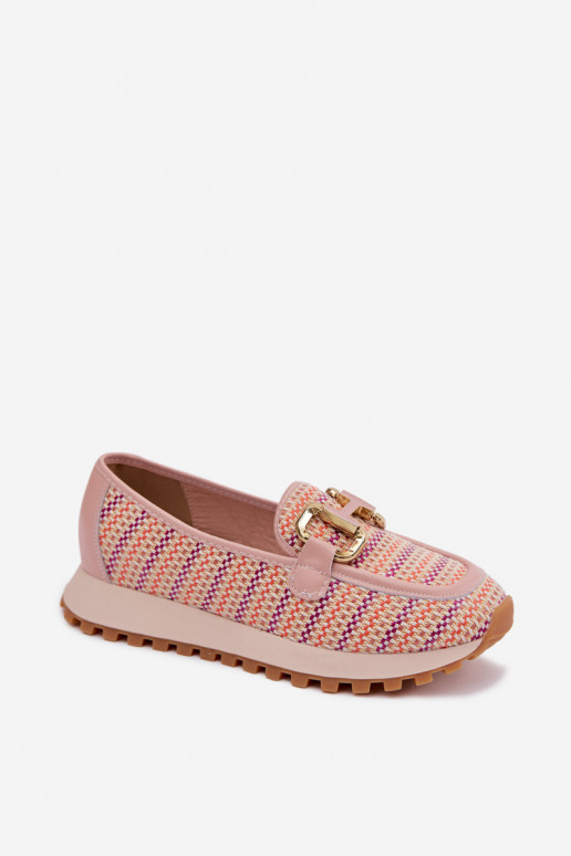 Pink slip-on sneakers with golden details GOE TT2N4081