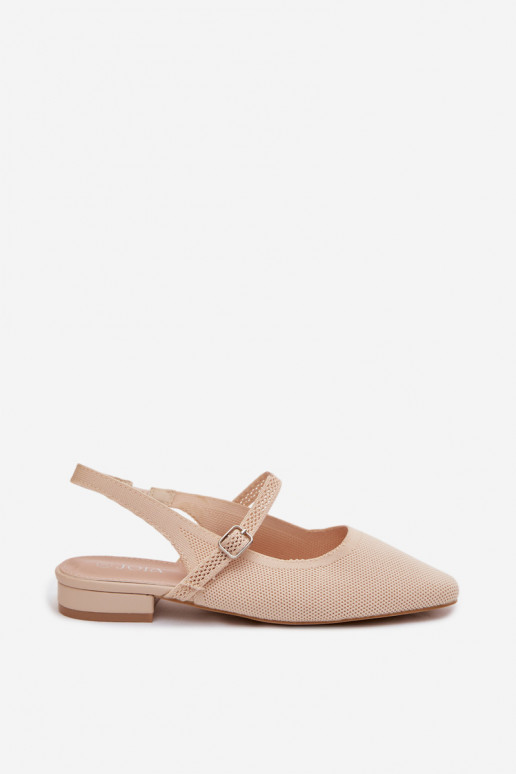 Ivory women's ballerina sandals with straps Selrene