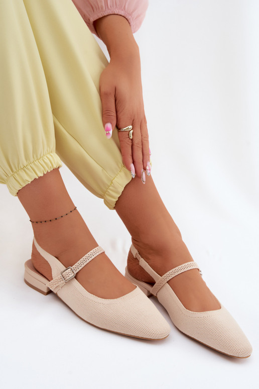 Ivory women's ballerina sandals with straps Selrene