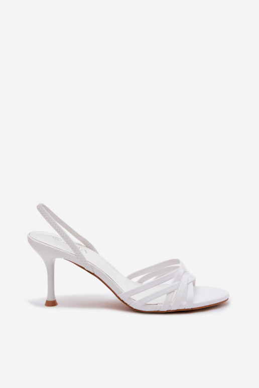 Women's High Heel Sandals With Straps White Velivelle