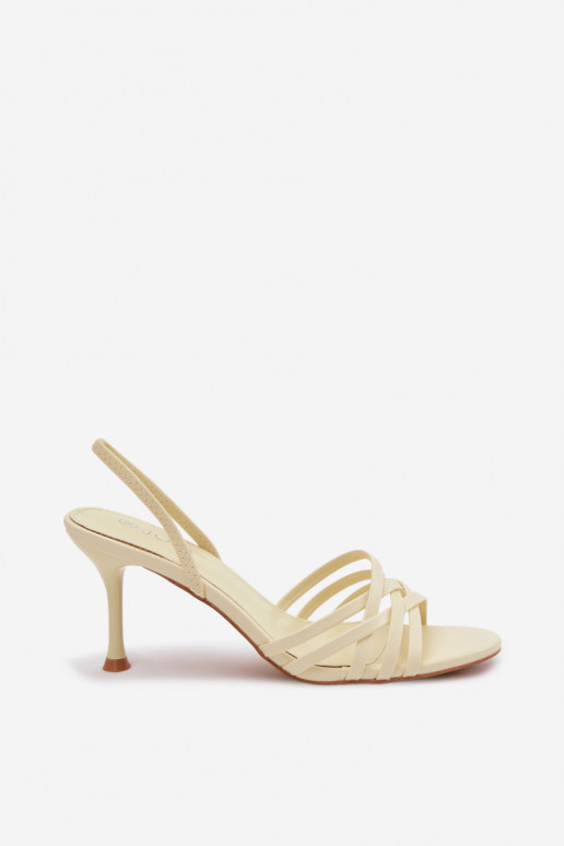 Women's High Heel Sandals With Straps Yellow Velivelle