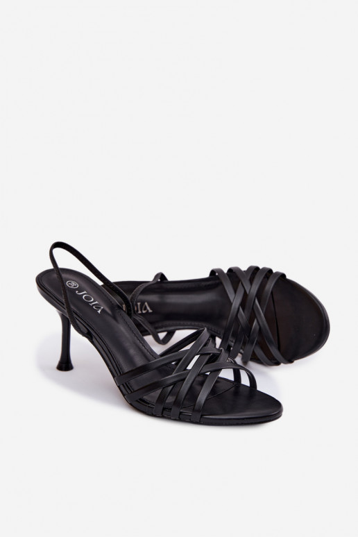 Women's High Heel Sandals With Straps Black Velivelle