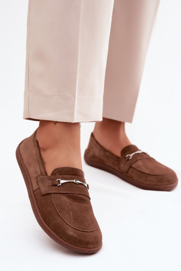 Suede barefoot moccasins Zazoo 322, brown color 2