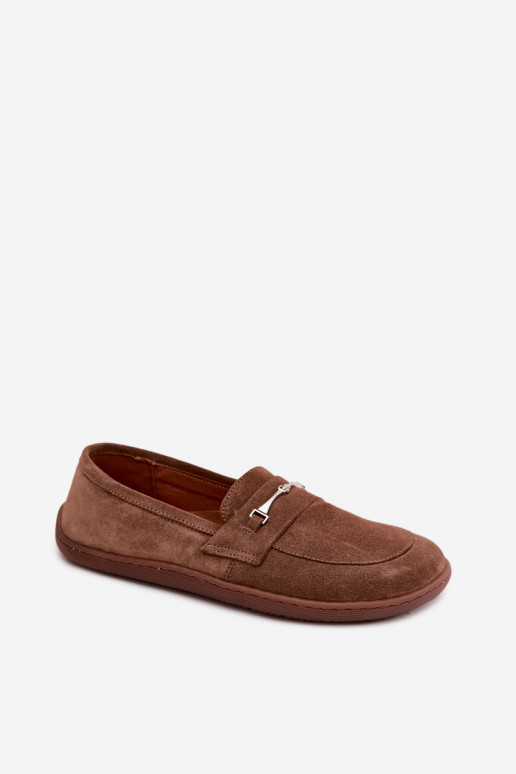 Zamszowe barefoot mokasyny Zazoo 322, w kolorze brązowym