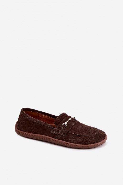 Barefoot moccasins suede chocolate color Zazoo 322
