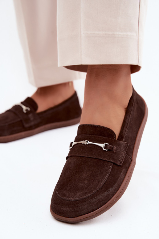 Barefoot moccasins suede chocolate color Zazoo 322