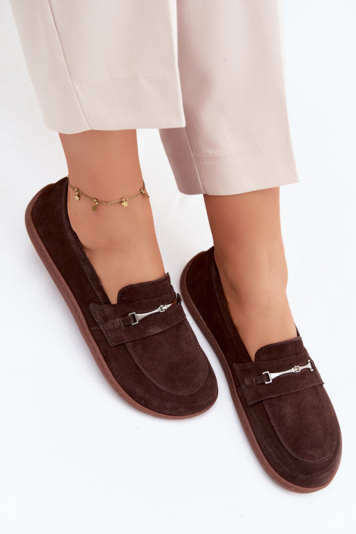 Barefoot Suede Loafers Zazoo 322 Chocolate