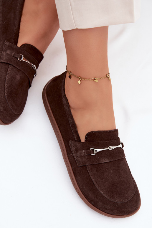Barefoot Suede Loafers Zazoo 322 Chocolate