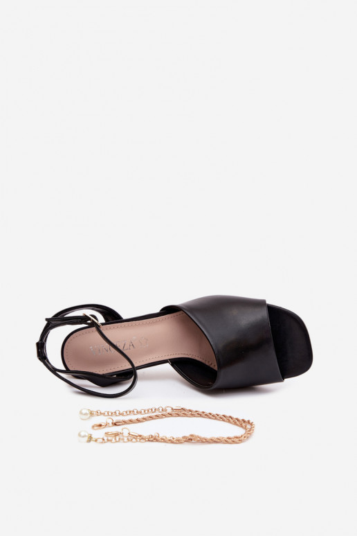 Black women's heeled sandals Vinceza 62297
