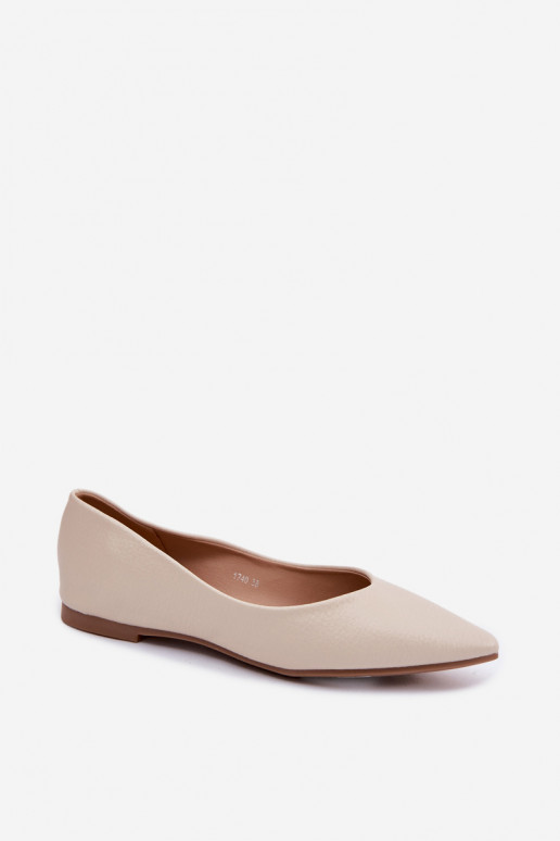 Beige Eco Leather Ballerinas Nelisa