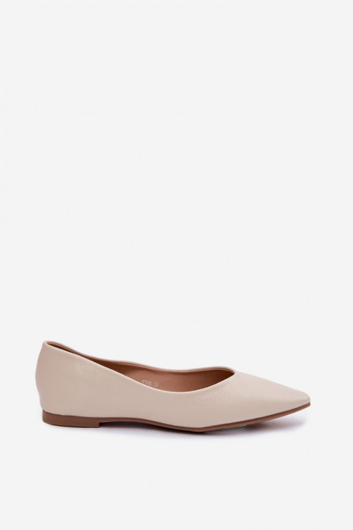 Beige Eco Leather Ballerinas Nelisa