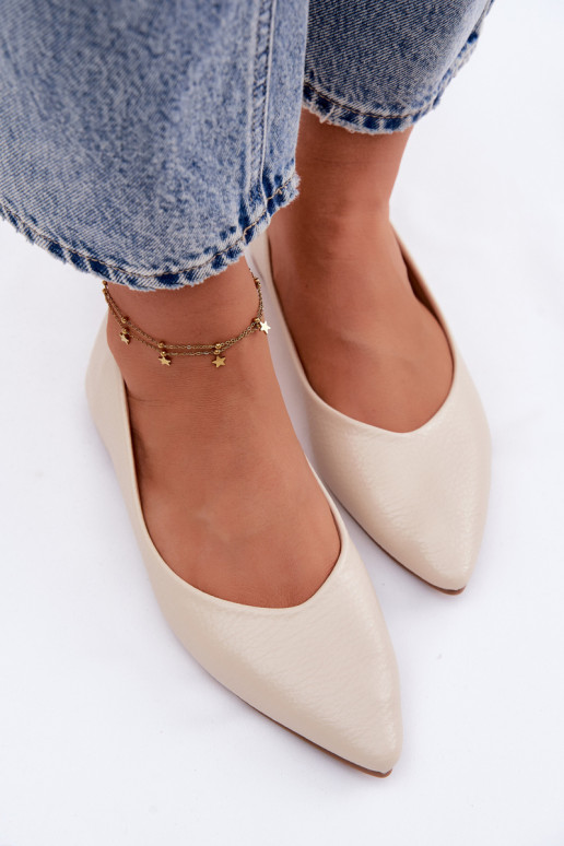 Beige Eco Leather Ballerinas Nelisa