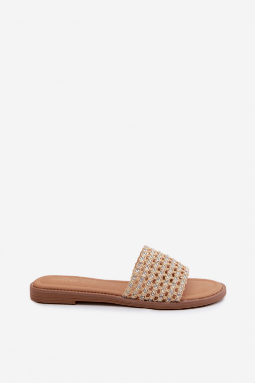 Women's Flat Beige Fendi Slides