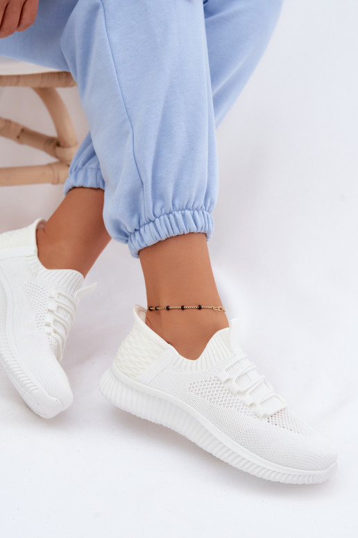 Women's Material Slip-On Sports Shoes White Olive