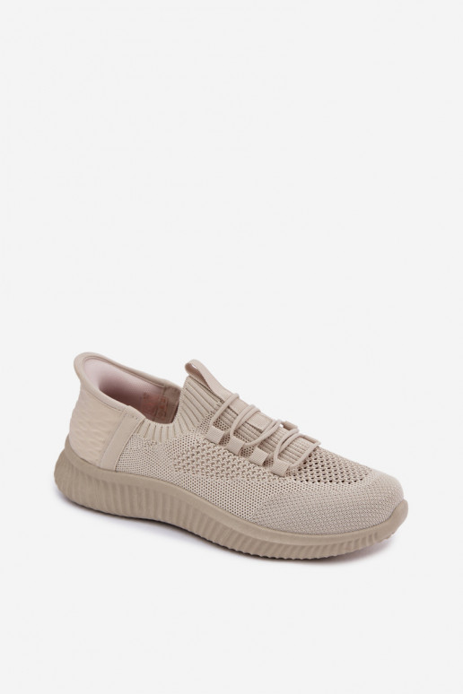 Material Slip-On Women's Sports Shoes Beige Olive