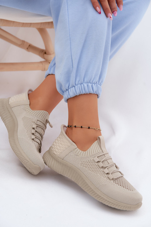 Beżowe sneakersy wsuwane Olive