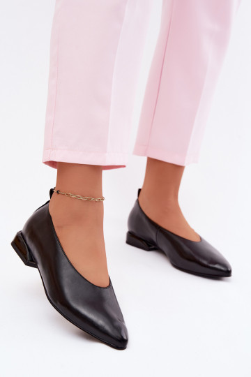 Leather Flat Black Ballerinas Hoshi 2