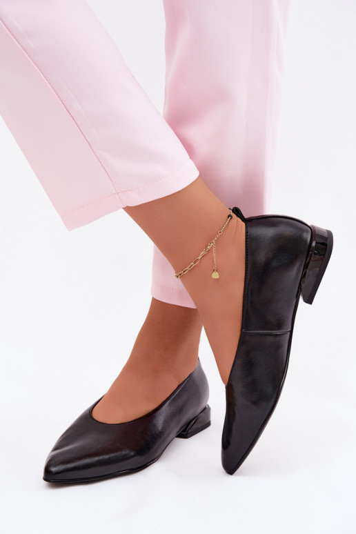 Leather Flat Black Ballerinas Hoshi