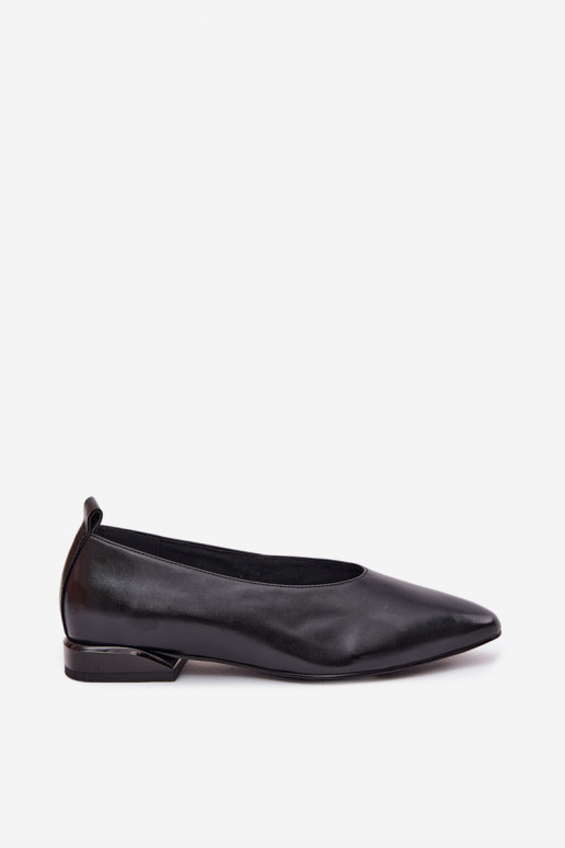 Leather Flat Black Ballerinas Hoshi