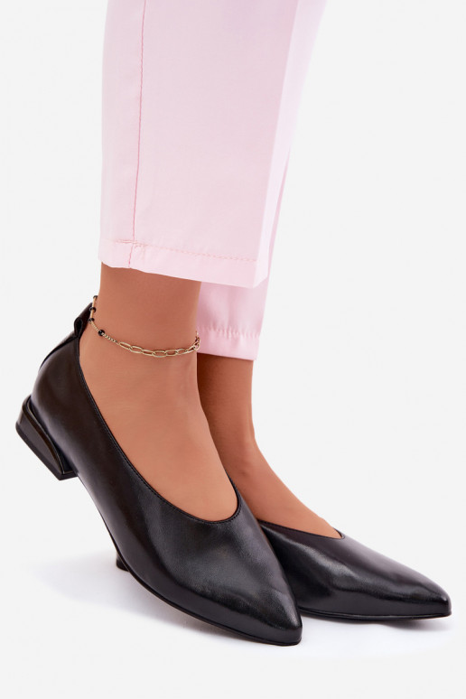 Leather Flat Black Ballerinas Hoshi