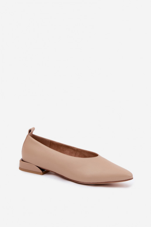 Sand ballet flats with wide heels Hoshi