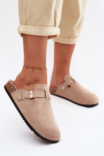 Women's Clogs with Buckle Beige Lacey 2
