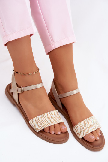 Gold women's platform sandals Lumina