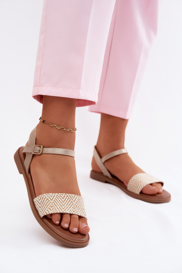 Women's Flat Gold Lumina Sandals 2