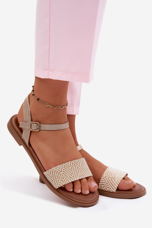 Women's Flat Gold Lumina Sandals