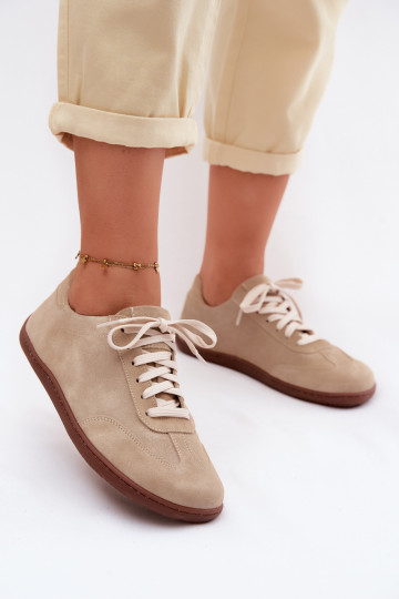 Faux suede casual shoes Barefoot Zazoo N1243 sand 2