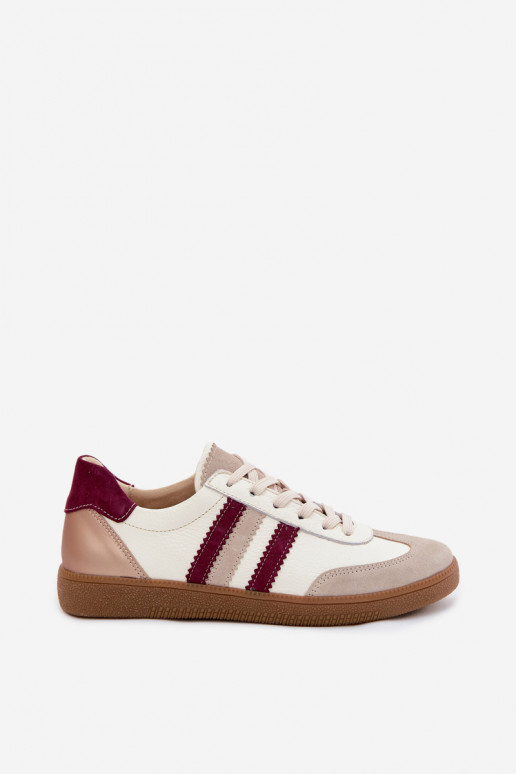 Odiniai sportbačiai Zazoo N1234S2 baltos-bordo spalvos