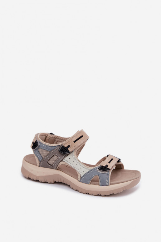 Women's sporty sandals McKeylor 95414 sand-blue
