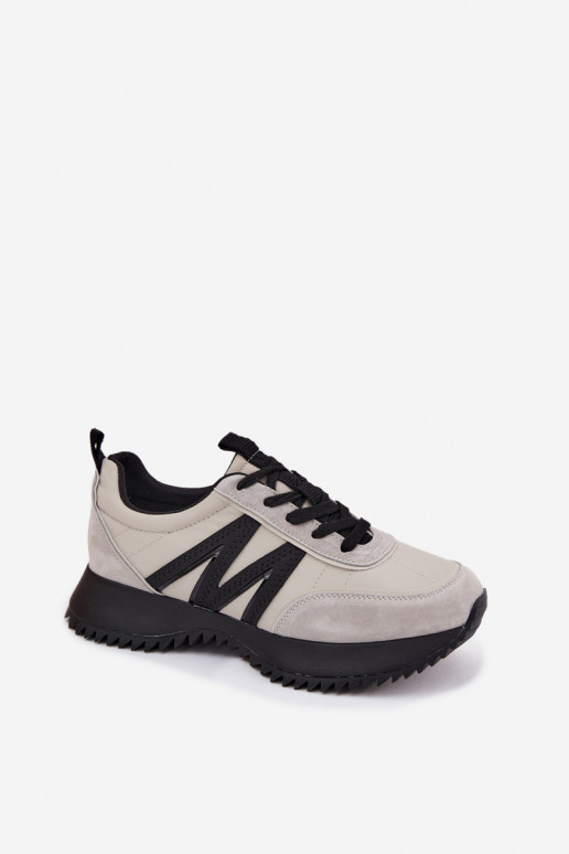 Zamszowe sneakersy na platformie Vinceza 41521 szare