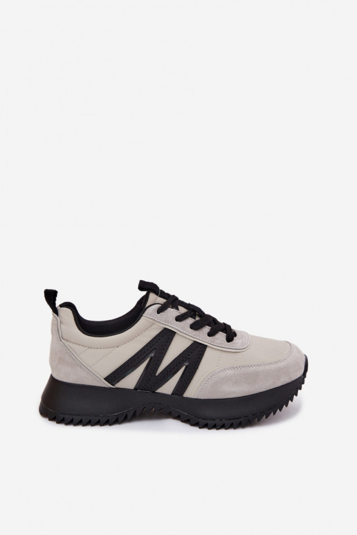 Vinceza Women's Suede Sneakers On Platform 41521 Gray