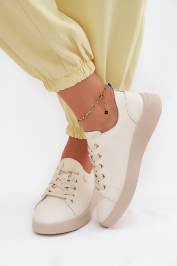 Leather Women's Loafers Vinceza 41508 Light Beige 2