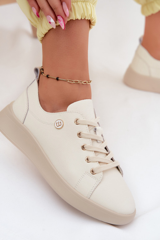 Leather Women's Loafers Vinceza 41508 Light Beige