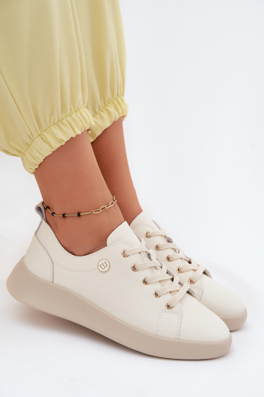 Skórzane buty Vinceza 41508 w kolorze kości słoniowej
