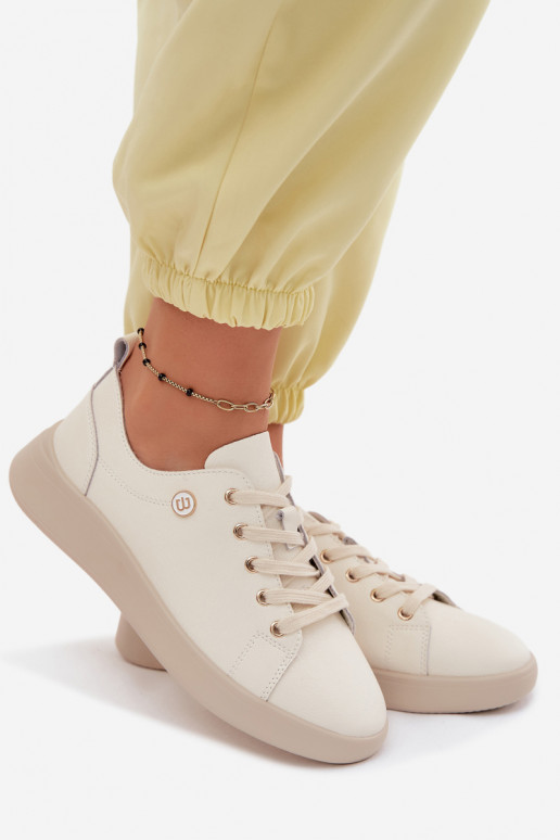 Skórzane Półbuty Damskie Vinceza 41508 Jasnobeżowe