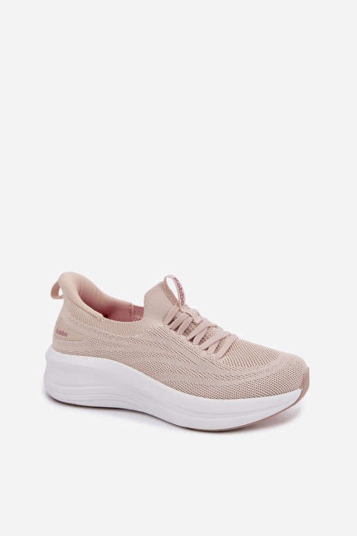 Material Sports Shoes Women's Slip-On Sneakers Kobbo 102425 Beige