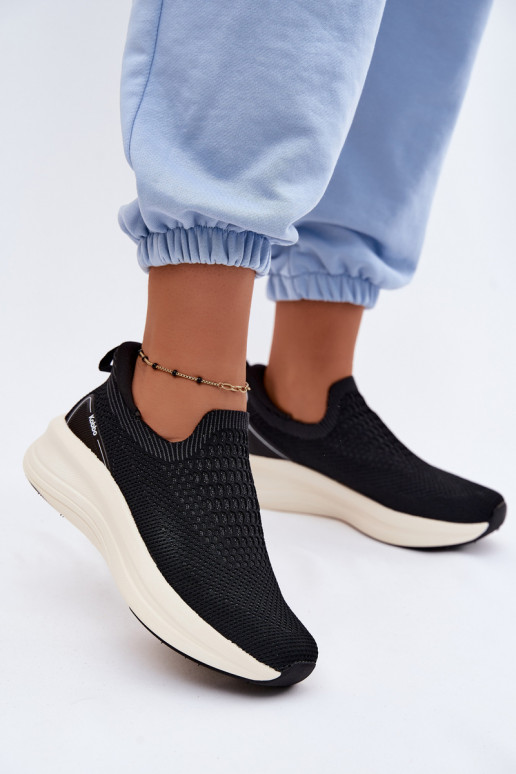 Wsuwane Sneakersy Damskie Materiałowe Kobbo 102424 Czarne
