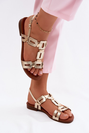 Women's Flat Gold Sandals PL61-0903 S.Barski