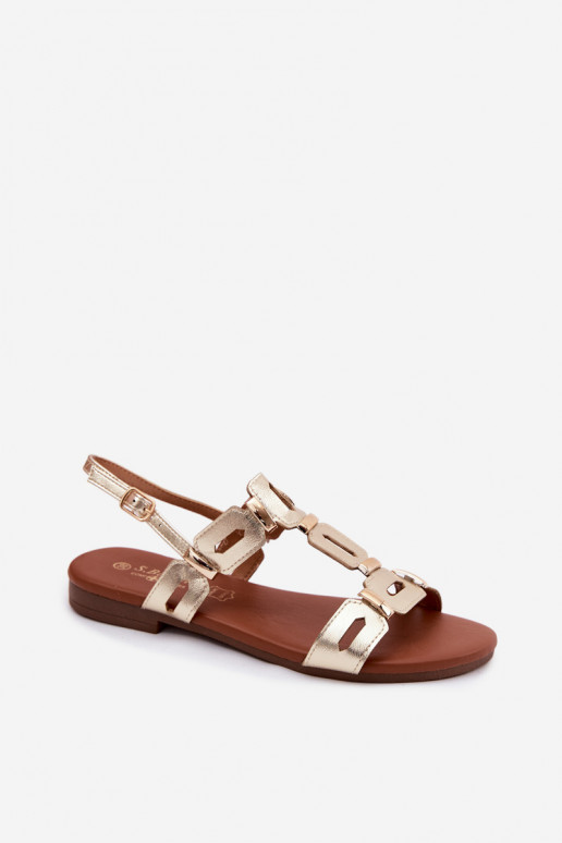 Women's Flat Gold Sandals PL61-0903 S.Barski