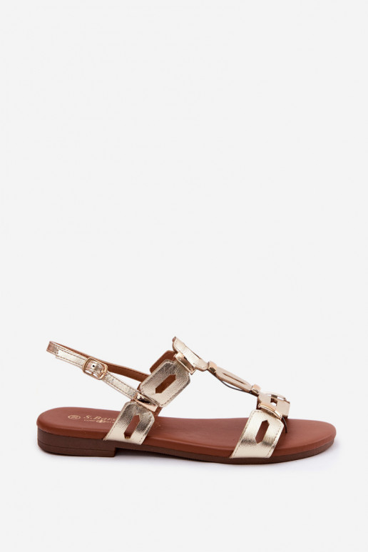 Women's Flat Gold Sandals PL61-0903 S.Barski