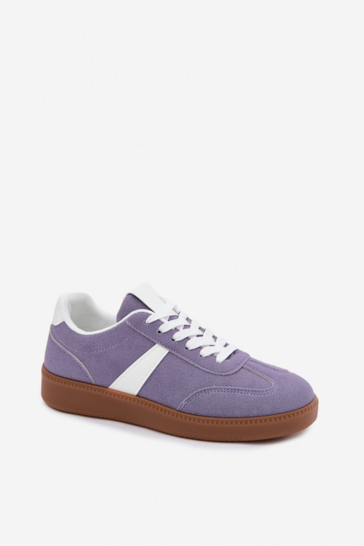 Sneakers with faux suede imitation violet Calira