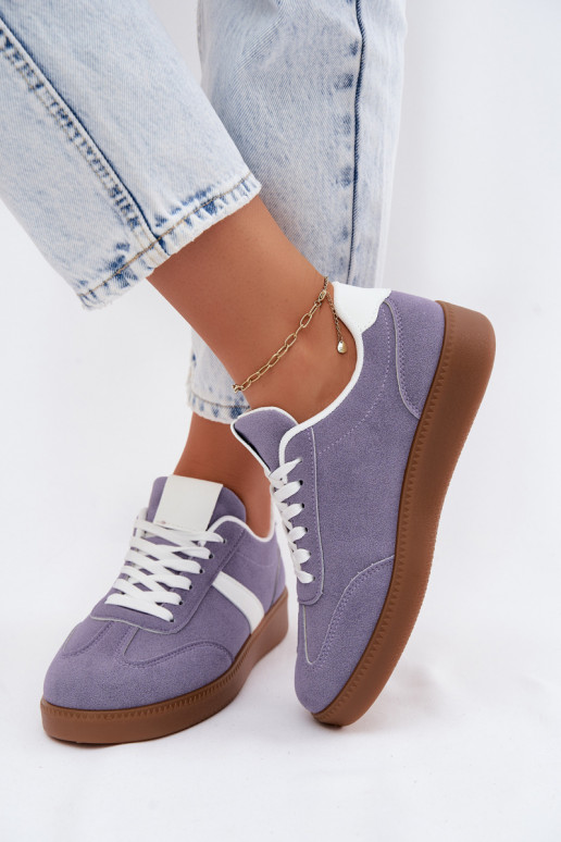 Women's Faux Suede Sneakers Purple Calira