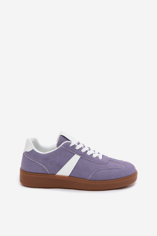 Women's Faux Suede Sneakers Purple Calira