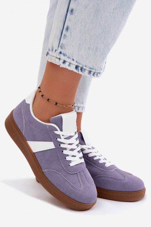 Women's Faux Suede Sneakers Purple Calira