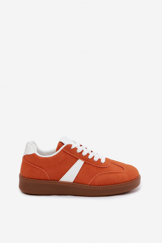 Sneakers with faux suede imitation orange Calira