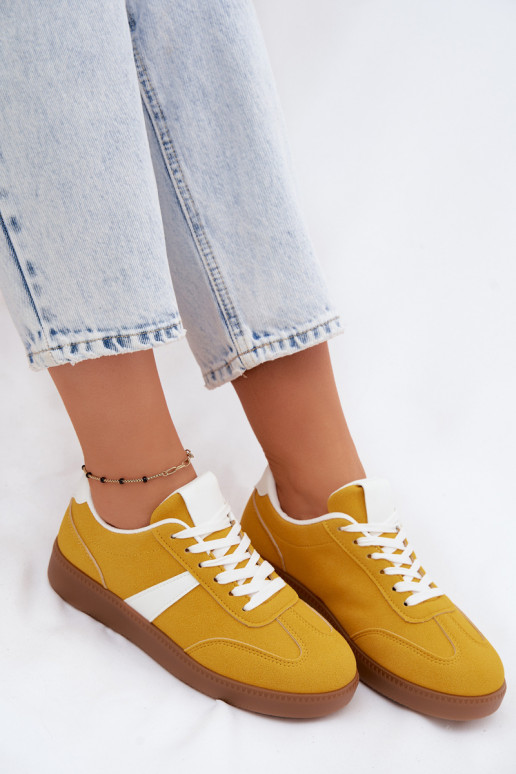 Women's Sneakers Yellow Imitation Suede Calira